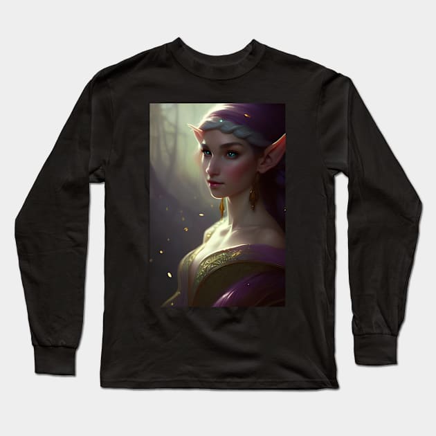 Beautiful fantasy elf Long Sleeve T-Shirt by PrancingPeekees